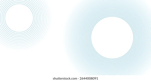 Abstract blue circle lines on white background. Geometric stripe line art design. Modern gradient lines pattern. Futuristic technology concept. Suit for website, banner, presentation, brochure, cover