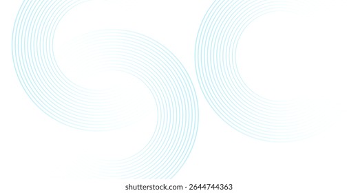 Abstract blue circle lines on white background. Geometric stripe line art design. Modern gradient lines pattern. Futuristic technology concept. Suit for website, banner, presentation, brochure, cover