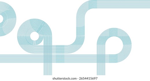 Abstractas líneas circulares azules sobre fondo blanco. Diseño geométrico del arte de la línea de la raya. Patrón moderno de líneas degradadas. Concepto de tecnología futurista. Traje para el Sitio web, Anuncio, presentación, folleto. eps10