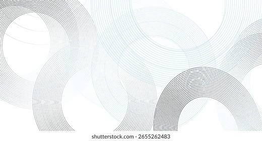 Abstractas líneas circulares azules sobre fondo blanco. Diseño geométrico del arte de la línea de la raya. Patrón moderno de líneas degradadas. Concepto de tecnología futurista. Traje para el Sitio web, Anuncio, presentación, folleto, cubierta