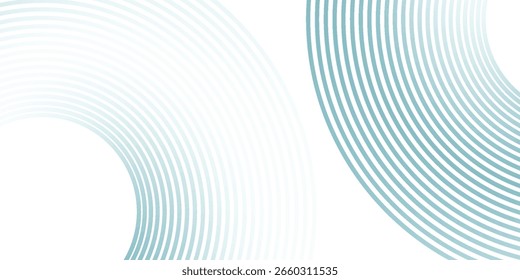 Abstractas líneas circulares azules sobre fondo blanco. Diseño geométrico del arte de la línea de la raya. Patrón moderno de líneas degradadas. Concepto de tecnología futurista. Traje para el Sitio web, Anuncio, presentación, folleto, cubierta