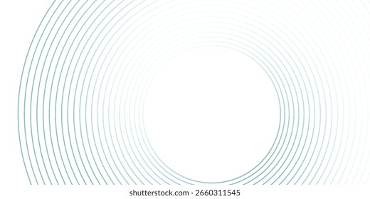 Abstractas líneas circulares azules sobre fondo blanco. Diseño geométrico del arte de la línea de la raya. Patrón moderno de líneas degradadas. Concepto de tecnología futurista. Traje para el Sitio web, Anuncio, presentación, folleto, cubierta