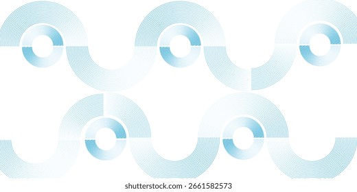 Abstractas líneas circulares azules sobre fondo blanco. Diseño geométrico del arte de la línea de la raya. Bueno