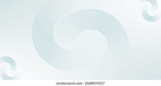 Abstract blue circle lines on white background. Geometric stripe line art design. Modern gradient lines pattern. Futuristic technology concept. Suit for website, banner, presentation, brochure, cover
