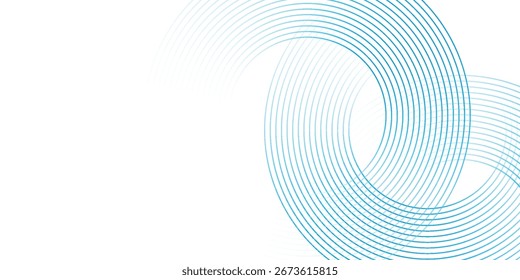 Abstract blue circle lines on white background. Geometric stripe line art design. Modern gradient lines pattern. Futuristic vector epa10