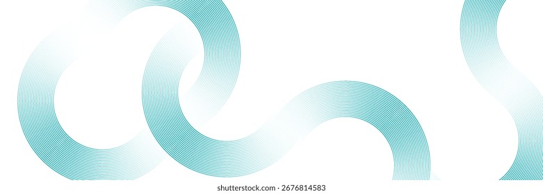 Linhas de círculo azul abstrato sobre fundo branco. Projeto de arte de linha de faixa geométrica. Padrão de linhas de gradiente moderno. Conceito de tecnologia futurista. terno para negócios, banners, vetor moderno, ilustrador.