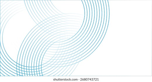 Abstractas líneas circulares azules sobre fondo blanco. Diseño geométrico del arte de la línea de la raya. Patrón moderno de líneas degradadas. Vector eps10
