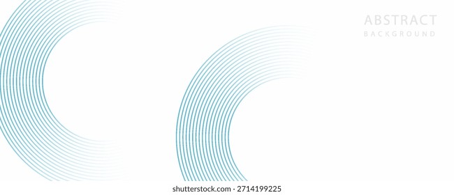 Abstract blue circle lines on white background. Geometric stripe line art design. Modern gradient lines pattern. Futuristic technology concept. eps10