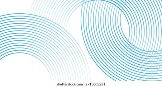 Abstractas líneas circulares azules sobre fondo blanco. Diseño geométrico del arte de la línea de la raya. Patrón moderno de líneas degradadas. Concepto de tecnología futurista.
