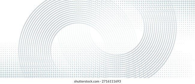 Abstract blue circle lines on white background. Geometric stripe line art design. Modern gradient lines pattern. Futuristic technology concept. Suit for website, banner, presentation, brochure, cover