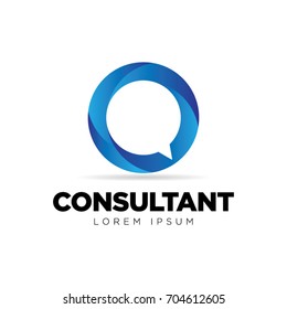 Abstract Blue Circle Logo Template