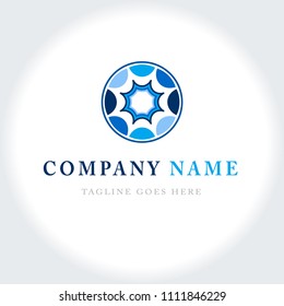 Abstract blue circle, logotype modern design. Template business icon, sign, symbol, company logo