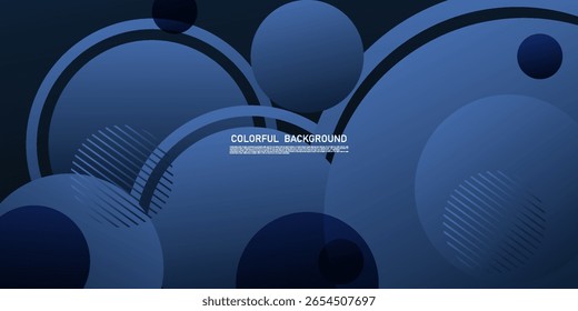 Fundo de padrão de círculo azul abstrato. Design de padrão de círculo sobreposto na moda. Vetor eps10