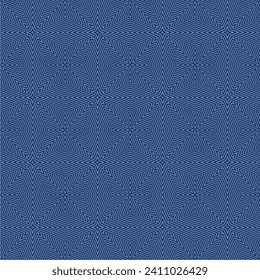 Abstract blue circle pattern with textured stripes on azure sky.