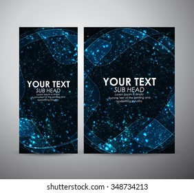 Abstract blue circle shining pattern. Brochure business design template or roll up. Vector illustration