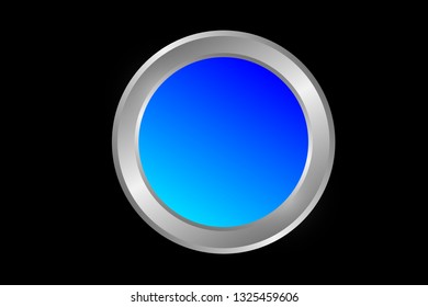 Abstract blue circle and silver 3d