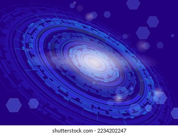 Abstract Blue Circle Space Technology background Hi-tech communication concept innovation background vector illustration