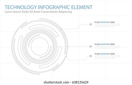 Abstract Blue Circle technology infographic innovation background, futuristic circle global concept background template