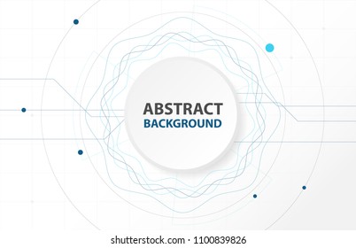 Abstract Blue Circle technology innovation background, futuristic circle global concept background template