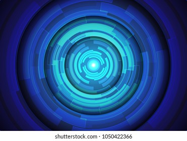 Abstract blue circle technology power energy light design modern futuristic background vector illustration.