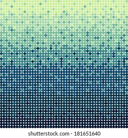 Abstract blue circles background in pixel art style