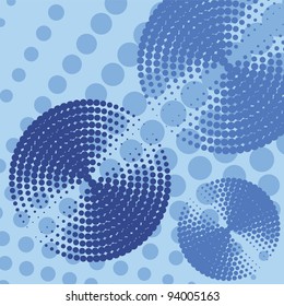 Abstract blue circles background. Vector illustration.