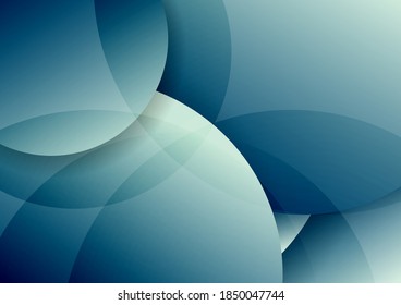 Abstract blue circles layer overlapping and shadow with lighting background. Vector illustration