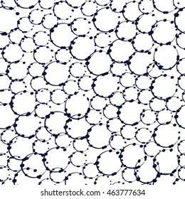 Abstract blue circles on the white background. Blue bubble with tiny circles.