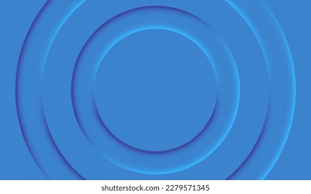 Resumen de círculos azules con capas radiales. Ilustración vectorial 3d. Plantilla de diseño de portada