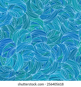 Abstract blue circles seamless pattern