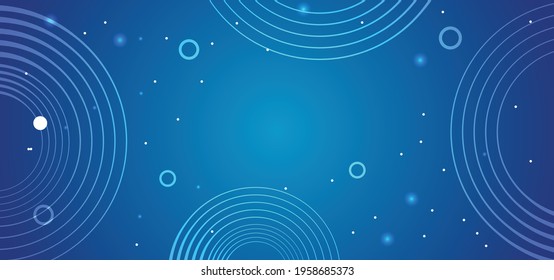 abstract blue circles technology background or banner