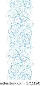 Abstract blue circles vertical border seamless pattern background