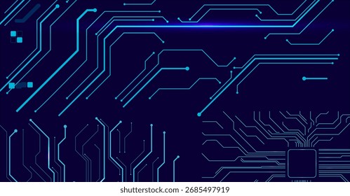 Abstract Blue Circuit Board Background