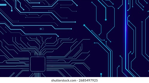 Abstract Blue Circuit Board Background