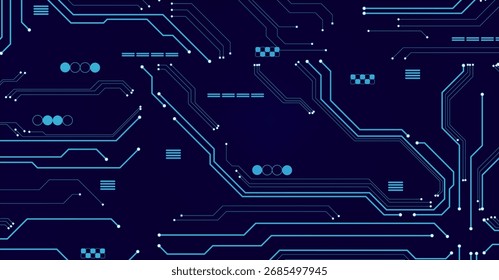 Abstract Blue Circuit Board Background