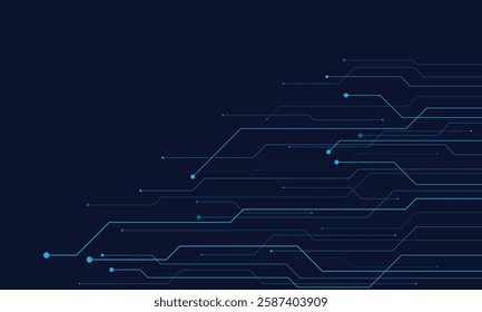 Abstract blue circuit board lines technology background