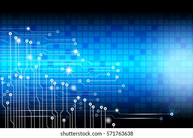 Abstract Blue Circuit Board On Square Background