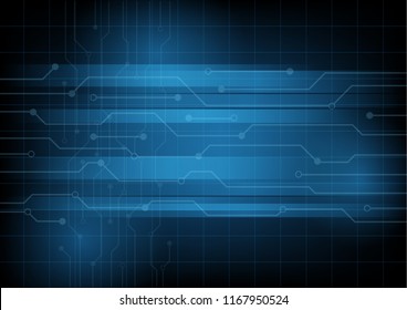 Abstract blue circuit board system digital technology background, Vector illustration