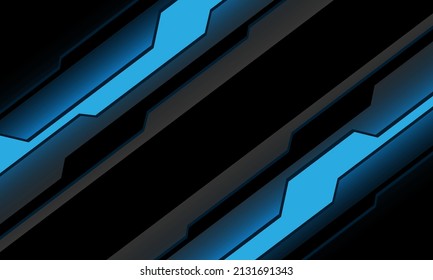 Abstract blue circuit light technology on grey black design modern futuristic background vector illustration.
