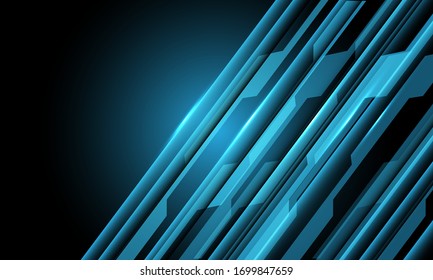 Abstract blue circuit pattern with blank space design modern futuristic technology background vector illustration.