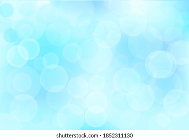 Abstract blue circular bokeh background for winter holiday. Vector illustration EPS10