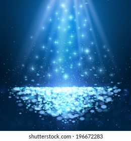 Abstract blue circular bokeh background