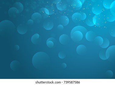 Abstract blue circular bokeh background