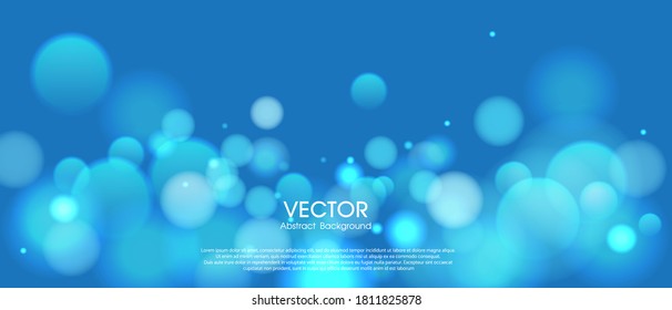 Abstract blue circular bokeh lights effect background