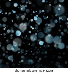 Abstract blue circular bokeh on black background. And also includes EPS 10 vector