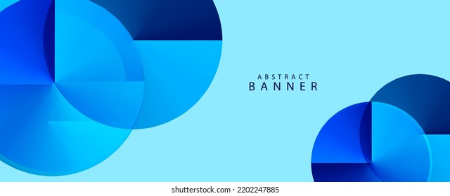 Abstract blue circular design banner background