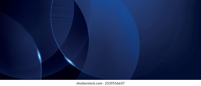 Abstract Blue Circular Lines on Dark Background. Futuristic.eps10