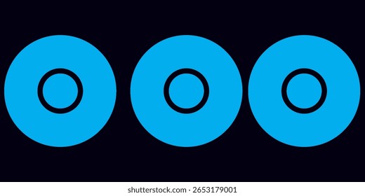 Abstract blue circular pattern with concentric design and digital wave texture on dark background.