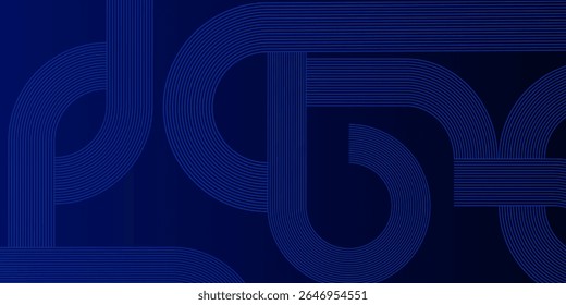 Abstract Blue Circular Patterns With Geometric Lines. Abstract blue background featuring patterns and geometric lines.