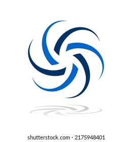 Abstract Blue Circular Rotation Icon. Element for Design. Vector art.